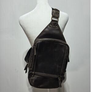 Gun Tote'n Mamas Brown Leather Concealed Crossbody Slingback Backpack